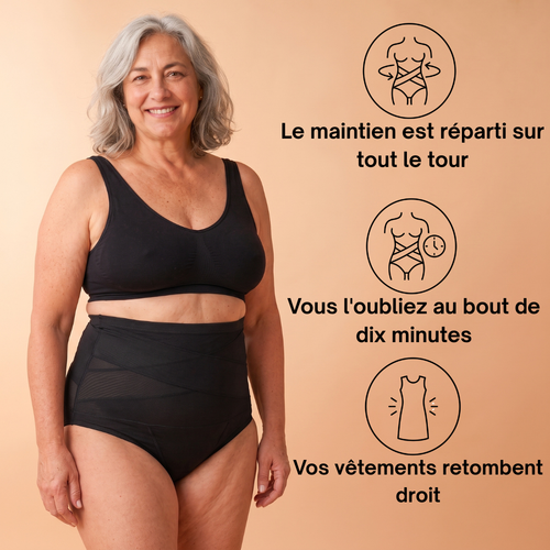 Culotte gainante ménopause — maintien croisé 360°