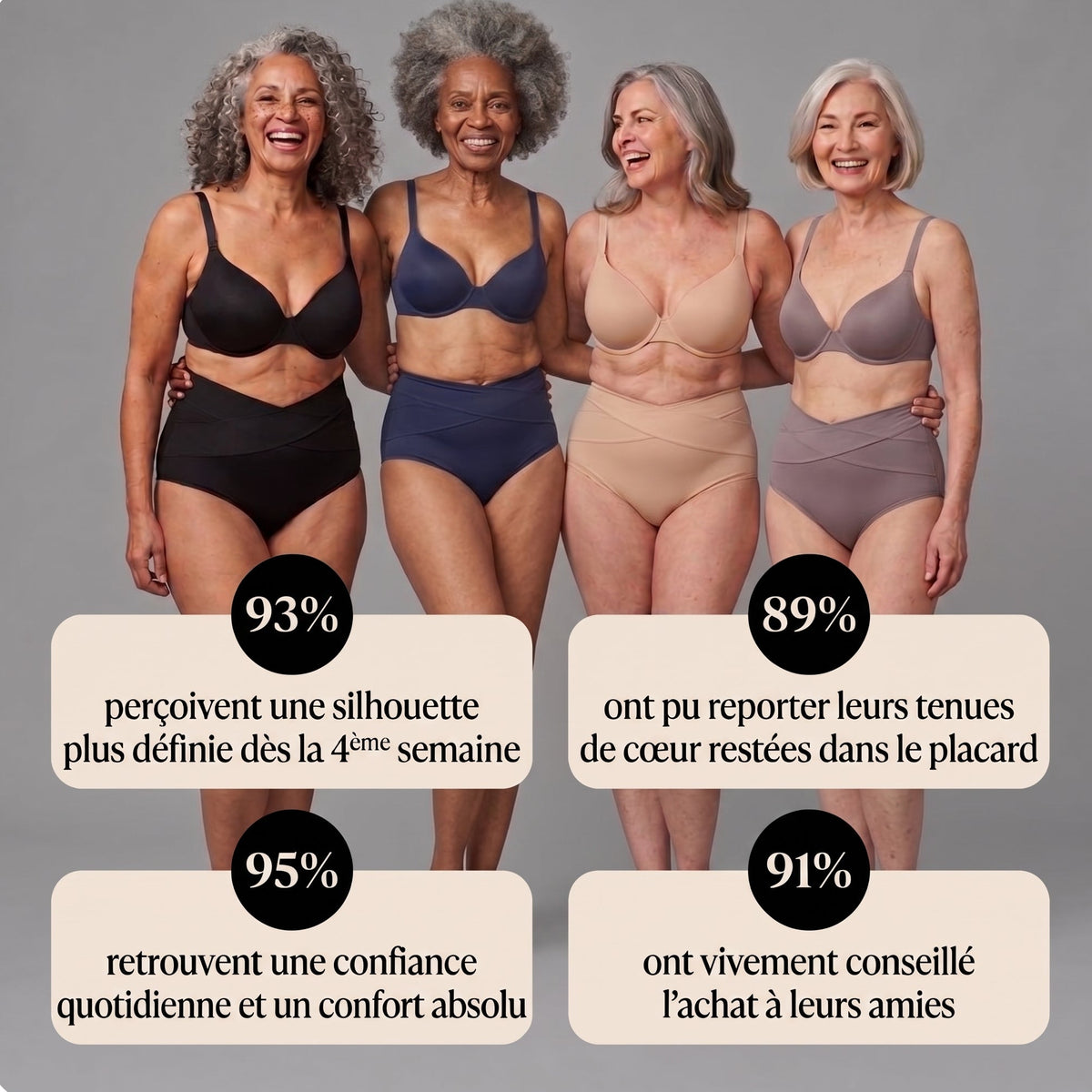 Culotte gainante ménopause — maintien croisé 360°