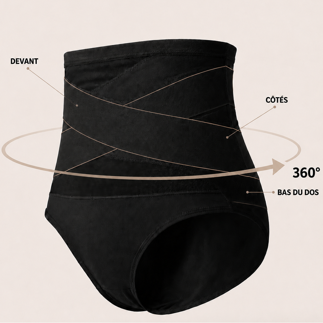 Culotte gainante ménopause — maintien croisé 360°